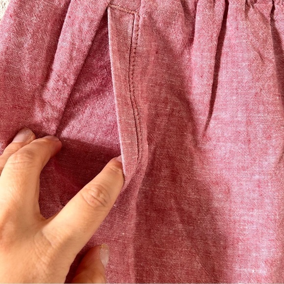 LOFT Linen Blend Mini Pocket Skirt heather Salmon Women size Small - Picture 4 of 9